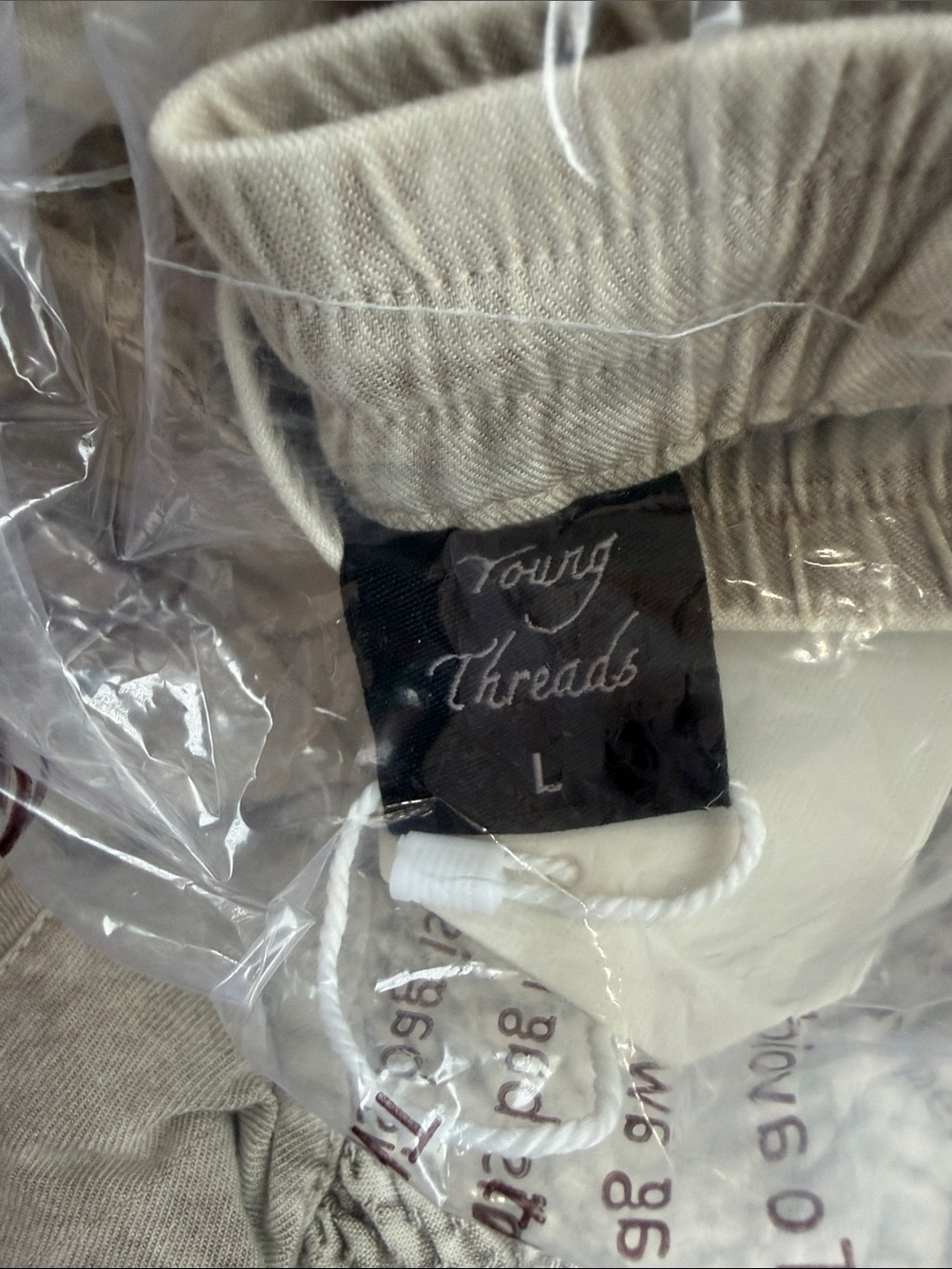 NWT- Tiered Wide-Leg Patchwork Pants - Latte Young Threads - Picture 2 of 14